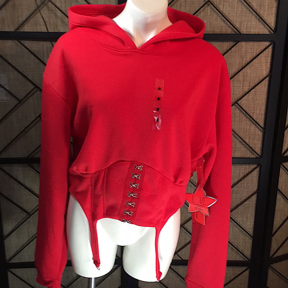 NEW ROMA CONCEPT BY ROSEE RED SWEATSHIRT CORSET SIZE 2X
